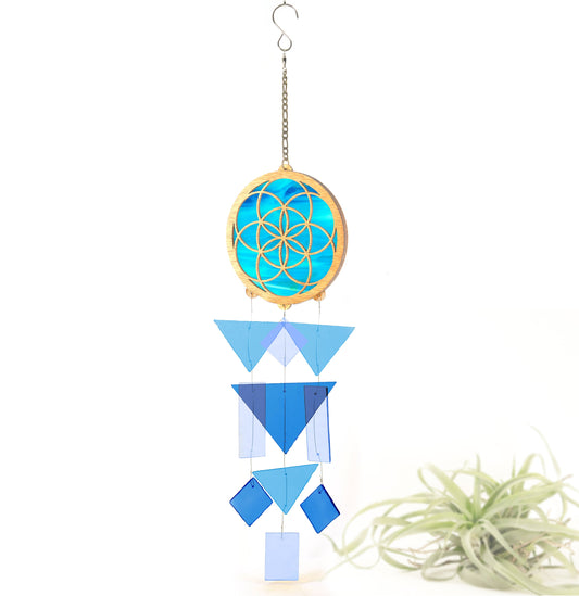 Iridescent Moon Stained Glass Suncatcher Crystal Hanger – teardropglassshop