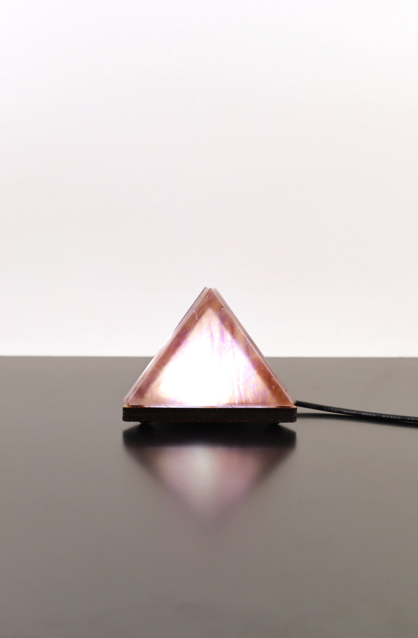 Stained Glass Pyramid Lamp | Iridescent Mauve | USB Powered Dimmable LED Accent Light