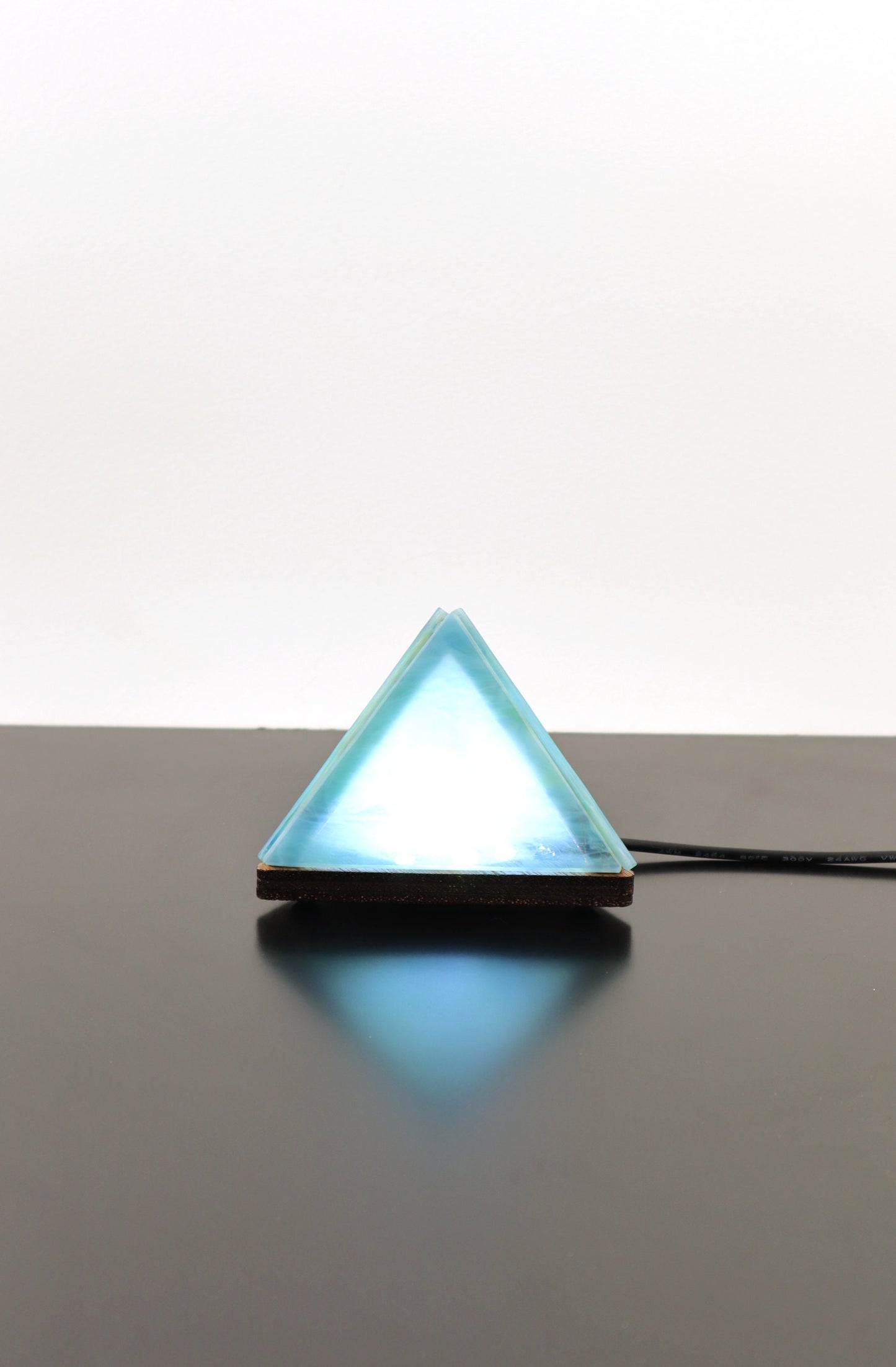 Stained Glass Pyramid Lamp | Aqua Mix | USB Powered Dimmable LED Accent Light
